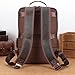 Masa Kawa Brown Leather Laptop Backpack for Men Fits 16” 15.6” Computer, Vintage Business Travel Work Large Daypack Weekender Bag Camping Rucksack