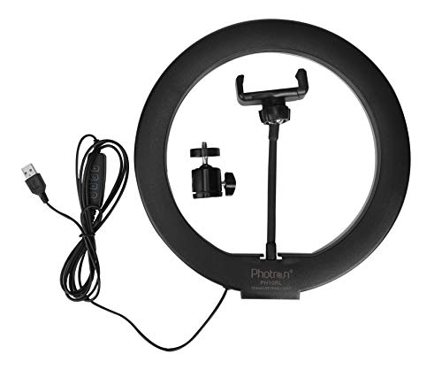 Photron-10-inch254-cm-Professional-USB-Powered-LED-Ring-Light-with-Mobile-Holder-Led-120-Pcs-Max-Power-9W