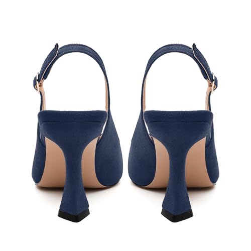 Stiletto Heels Women - 3.2" Pointed Toe Pumps with Adjustable Slingback, Solid Color Dress Shoes for Office, Date Night & Club4
