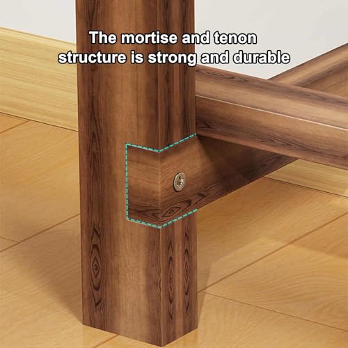 Banco de madera para zapatos de madera maciza con acabado premium rustico marron 6