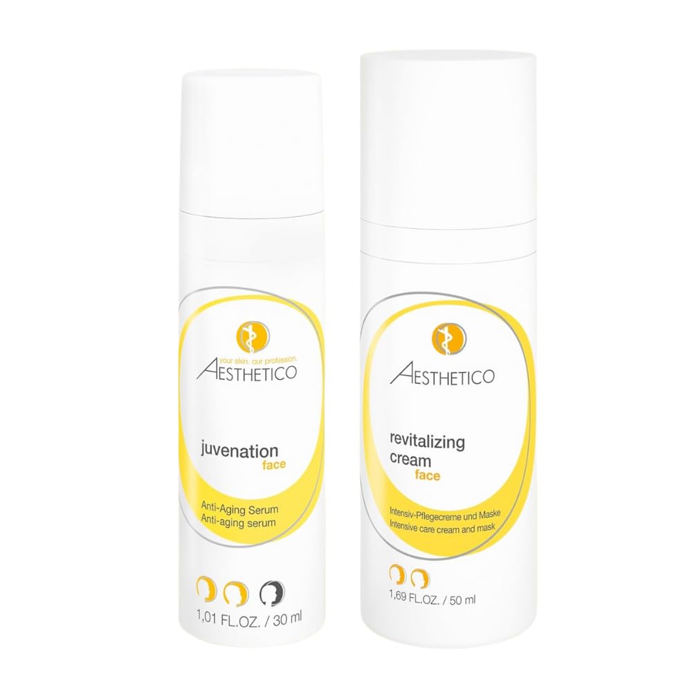 AESTHETICO Juvenation + Revitalizing Cream Sparset – Anti-Aging Duo für reife Haut | Mit Hyaluronsäure, Vitamin A & pflanzlichen Ölen | Intensives Feuchtigkeits-Set | Vegan, Made in Germany
