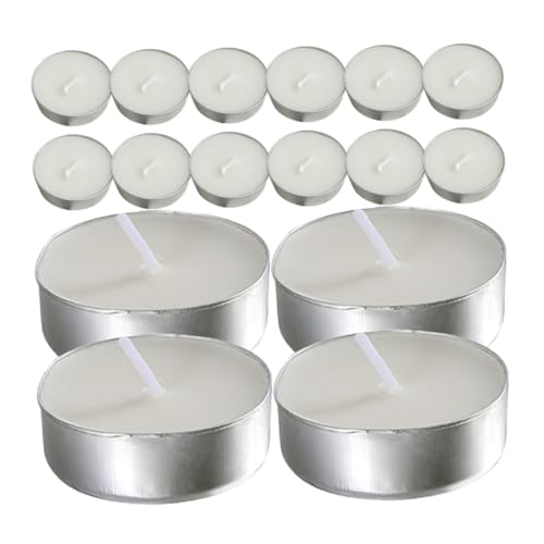 TOGEVAL 100pezzi Candele Tealight Rotonde Senza Fumi Candele Aromatiche Multi-funzione Per Matrimonio e Decorazioni Festive Elegante Per Atmosfere Romantiche e Occasioni Speciali
