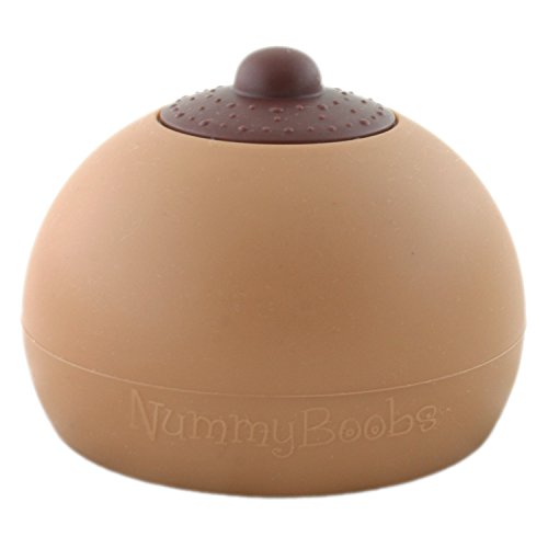 Nummy Boobs Brown Nipple Small Boob Silicone Teether Toy