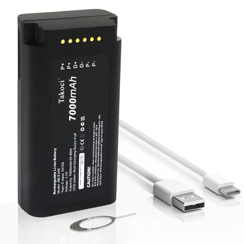 TAKOCI E340 Battery Replacement Compatible with EU/fy Security Video Doorbell E340/C31 Dual Camera Video Doorbell E340/C31 Spare with Type-C Charger Cable 7000mAh/3.7V