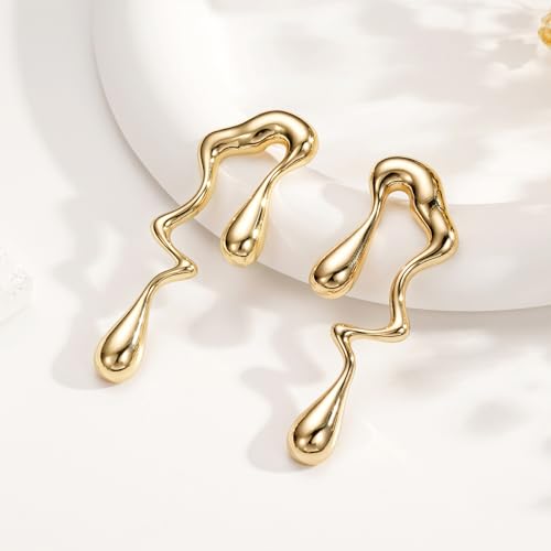 Earrings for Women 14K Gold Plated Chunky Knot Earrings Dangle Trendy Statement Earrings Jewelry Gifts4
