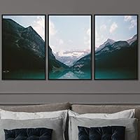 3 Piece Framed Canvas Wall Art Lake Landscape Canvas Prints Home Artwork Decoration for Living Room,Bedroom - 16