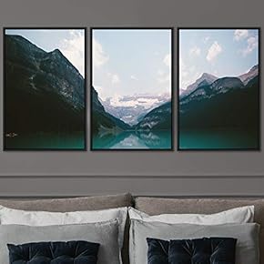 signwin 3 Piece Framed Canvas Wall Art Lake...