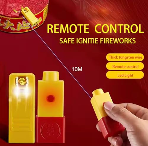Image of Remote Control Firework Flameless Lighter, 10 Meters /32 Feet Range, LED Light, Multipurpose Electric Igniter with Tungsten Wire, Rechargeable Patented Design by JPPL