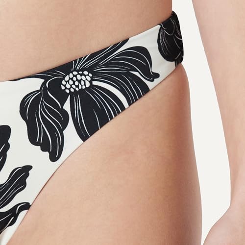 Amazon Essentials Women's High-Rise High-Leg Swim Bikini Bottom, Cream Black Floral, X-Small - image 4