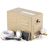 Hapyvergo Steam Shower Generator Kit 3KW for Bath Sauna SPA, Self-draining System, Aromatherapy Steam Head, LED Waterproof Controller, 12-Hour Timer 77-131℉ For Home Commercial Use
