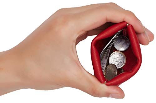 Travelambo Leather Squeeze Coin Purse Pouch Change Holder For Men & Women 2 pcs set