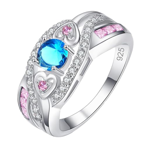 Bagues en argent résistantes à la ternissure - Bagues en forme de cœur pour femmes, bagues de promesse exquises en argent 925 | Bagues en argent uniques en...