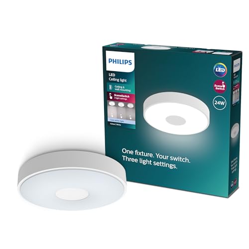Philips Coiner Soffitto Sceneswitch, Rotondo, 24W, 2800Lm, 4000K, Bianco, Ip20