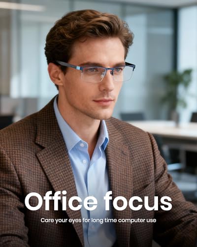 Image of Cyxus Blue Light Blocking Glasses for Men Woman Semi Rim Computer Gaming Office Study Eyeglasses with UV Protection 5 Pack 8001T05
