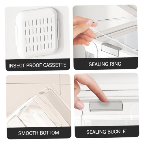 Contenedor de comida para perros de 5L cubo hermético transparente apilable 4