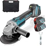 Akku-Winkelschleifer,18V Flex Winkelschleifer,Drahtlose Design Upgrade Bürstenloser Motor，Flexible und leistungsstarke Schleifmaschine，für Vielseitige Schleif- & Schleifen （2X5.5Ah Akku