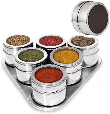 PORTA CONDIMENTOS MAGNETICO ACO INOX 7 PECAS KEHOME 5977