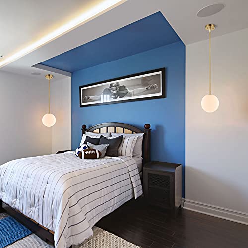 Baoden Modern Globe Pendant Light 1-Light Mid Century Chandelier With White Globe Glass Lampshade Brushed Brass Finished Hanging Light Fixture For Kitchen Island (Gold) #TOP6