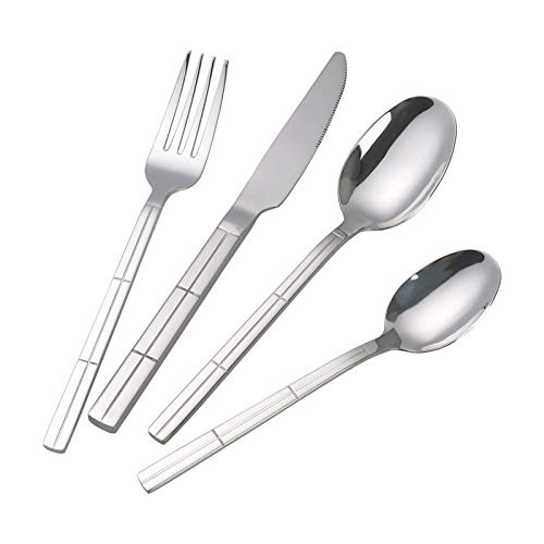 Dehouse 16-Teiliges Besteck aus Edelstahl, Edelstahl Besteck Service für 4 Cover
