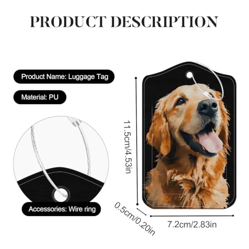 Image of Golden Retriever & Frenchie Luggage Tags 2 Pack, Privacy Flap