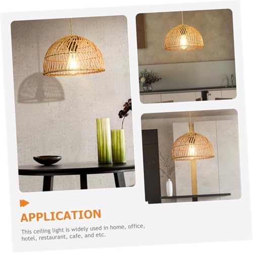 Lustre suspendu en rotin de qualité supérieure E26