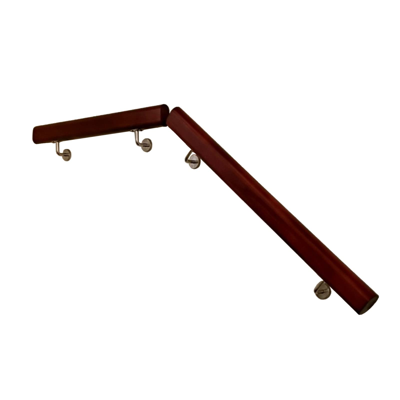 Main courante en bois rouge vin de 450cm pour escalier intérieur de loft
