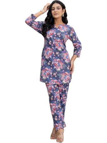Image of feranoid Elegant V-Neck 3 /4 Sleeve Kurta & Pant Co-ord Set (S-XXL)