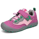 Mishansha Kids Hiking Shoes Girls Boys Toddler Outdoor Sneakers Anti-Collision Trail Running Shoe for Trekking Walking Climbing Pink Size 4 Big Kid