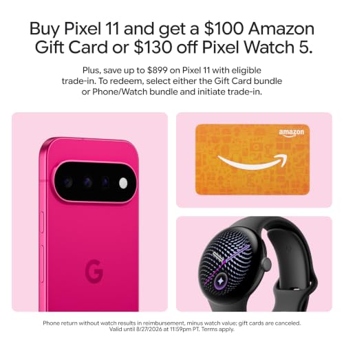 Image of Google Pixel 11 - Hibiscus - 256 GB with $100 Amazon Gift Card