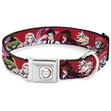 Aniplex of America ペット首輪、犬の首輪メタルシートベルトバックル、鬼滅の刃8つの悪魔のポーズレッド、16~23インチ幅1.5インチ