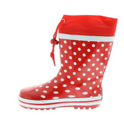 Dots Collection Rubber Rain Boots (9.5 US Toddler, Red)2