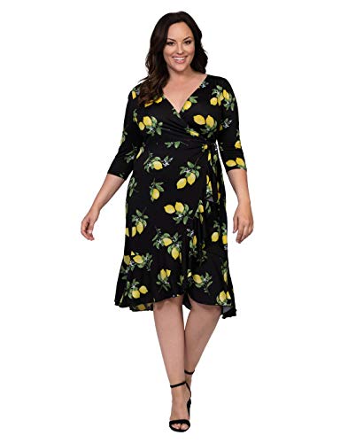 Kiyonna Women's Plus Size Flirty Flounce Wrap Dress 1X