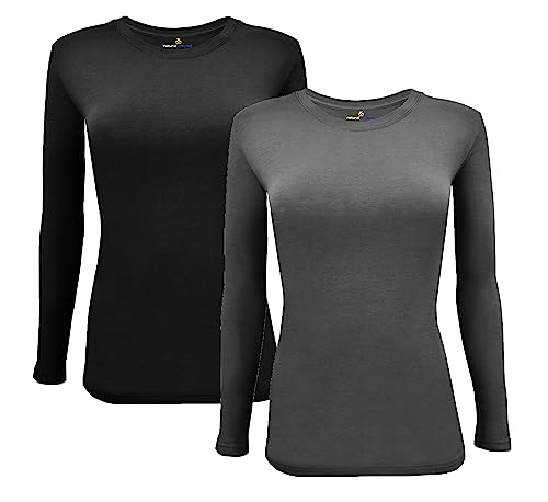 Image of Natural Uniforms Women's Long Sleeve Underscrub T-Shirt - Cotton Blend Scrub Base Layer for Nurses & Medical Professionals