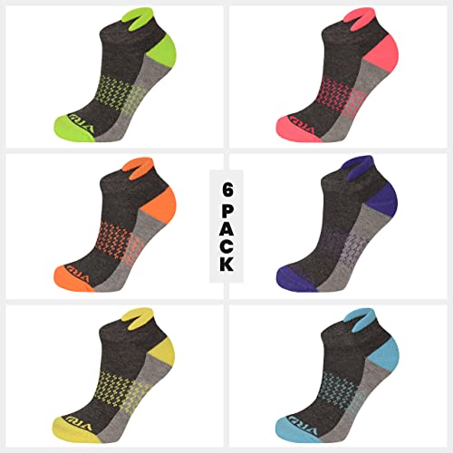 Image of VRD Womens Ankle Socks, Bamboo Rayon 6-Pairs Athletic Running Low Cut Socks With Tab