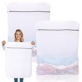 Dntorx 2 Pack XX-Large Mesh Laundry Bags for Delicates, 24 x 32 Inches Reusable Laundry Bag Durable Wash Bags for Washing Machine for College, Family, Travel, Storage
