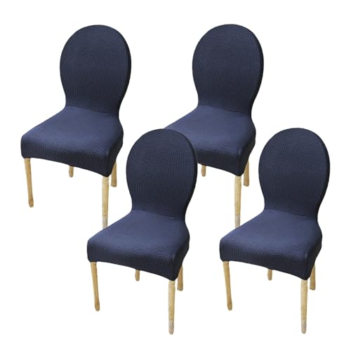 Housse de chaise dossier rond extensible pour rénover et protéger vos chaises usées