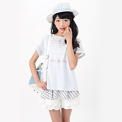 Amazon メゾピアノジュニア Mezzo Piano Junior ネット限定 ロゴ入りtシャツ ボーダータンクトップセット Lブルー 140 ガールズ 通販