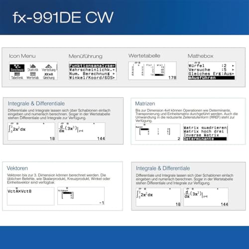 Calculatrice FX-991DE CW Casio pour résoudre les équations complexes avec menu technique allemand - 4