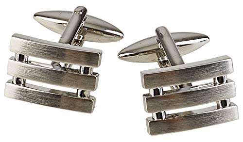 Manschettenknöpfe von Wilvorst silberfarben, mit 3 Stegen Cover