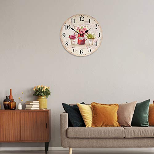 Taheat CK-PLANT01-30 Floral Flower Wall Clock, French Country Vintage Decor thumb #5