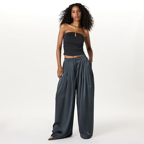 The Drop Women's Sheer Pleated Wide Leg Pant4