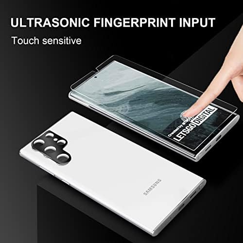 Teskyer Screen Protector Compatible with Samsung Galaxy S22 Ultra 5G 6.8 Inch, 2pcs HD Clear Flexible TPU Film & 2pcs Camera Lens Protector, Support In-Display Fingerprint