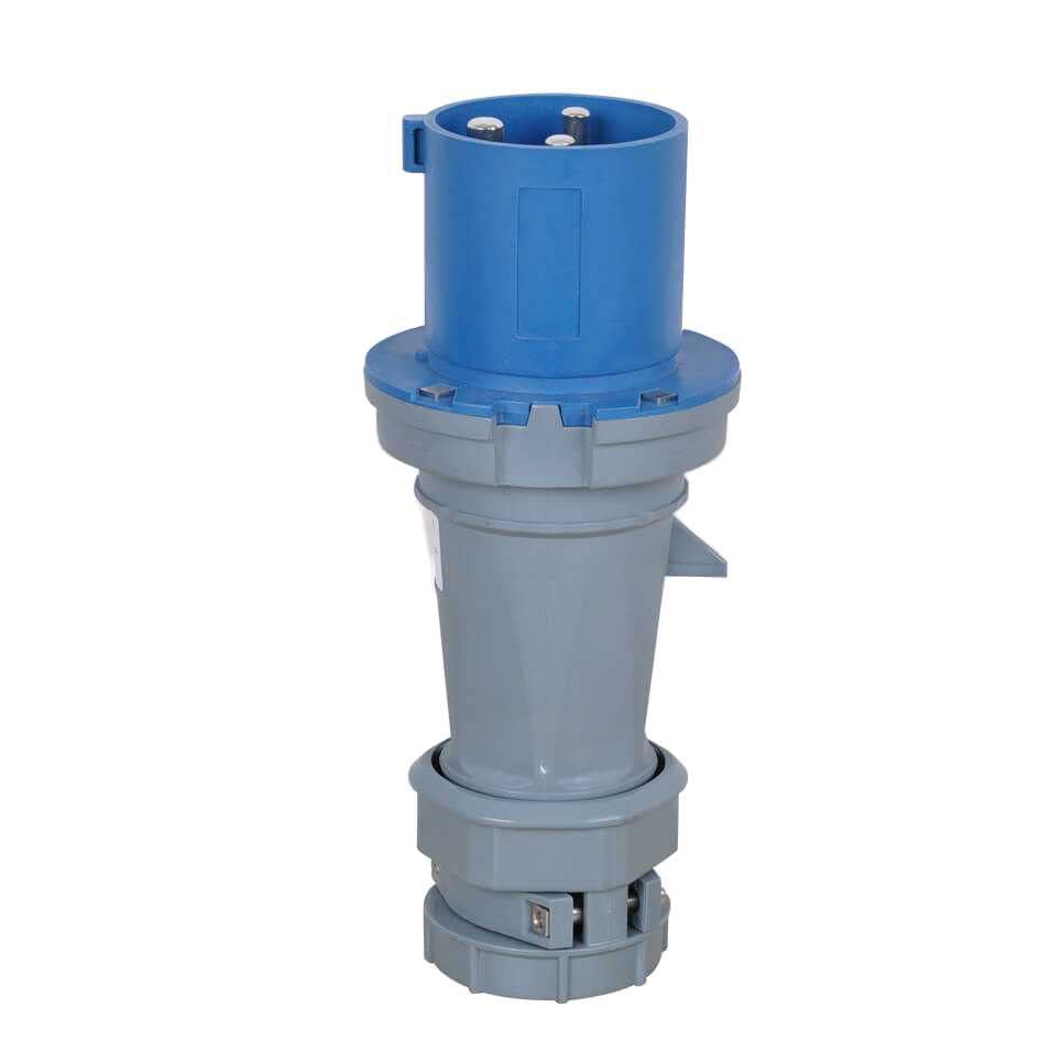 Conector industrial impermeable IP44 de 63A y 230V que garantiza una energía estable de 2P+E
