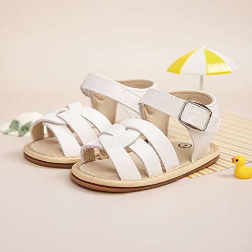Image of Babelvit Infant Baby Girl Boy Sandals Comfort Premium Summer Outdoor Casual Beach Shoes with Flower Bowknot Anti Slip Rubber Sole Newborn Toddler Prewalker First Walking Shoes
