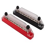 Marine-Sammelschiene, Schutzabdeckung, Stromverteilerblock, 1 Paar, 150 A, M6-Bolzen, M4-Schraube, isoliert für Auto, Boot(2 STÜCKE M6 Bolzen, 8 STÜCKE M4 Schrauben)