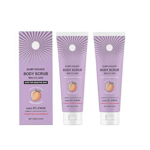 Image of KP Bump Eraser Body Scrub with 10% AHA,Keratosis Pilaris Exfoliator with Glycolic and Lactic acids,Helps Reduce Chicken Skin Bumps,Safe for Sensitive Skin (2PC, 100g)