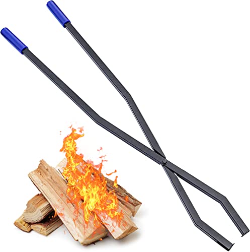 40'' Fire Log Tongs Curved Arc Firewood Grabbe Tool For Fire Pit Outdoor/Indoor Bonfire Campfire Backyard Deck Camping Heavy Duty Metal Log Grabber Rustproof Safely Moves Firewood #TOP18