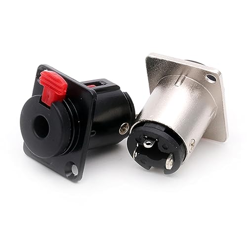 Conector Jack 6.35 mm TRS hembra de 1/4 pulgadas para cable de micrófono y chasis 4