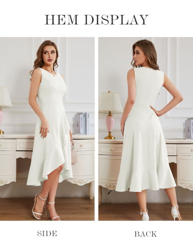Image of DRESSTELLS Women's Cocktail Party Formal Wedding Guest Church Modest Prom Long High Low Evening Dress