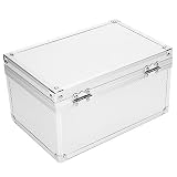 Aluminiowa Skrzynka Narzędziowa, Przenośna Skrzynka na Narzędzia Skrzynka Oprzyrządowania Podszewka z Gąbki z Uchwytem, ​​230x150x125mm, Srebrna